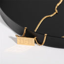 Lady Men Jewelry Titanium Steel Rectangle Pendant Necklace Clavicle Chain 11:11