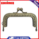 Embossed Clutch Purse Clasp Lock Beads Square Shaped Wallet Metal Handle Frame