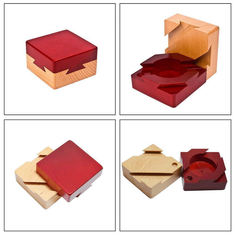 Secret Puzzle Box Brain Teaser Games Wooden Gift Hidden Favo T7T6
