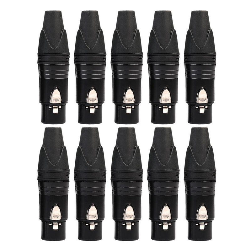 10pcs DIY Microphone XLR 3Pin Female Connector Cable Solder Plug Adapters Newly