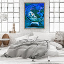 11CT Printed Full Cross Stitch DIY Moon Sky Hand Painting Living Room Decoration