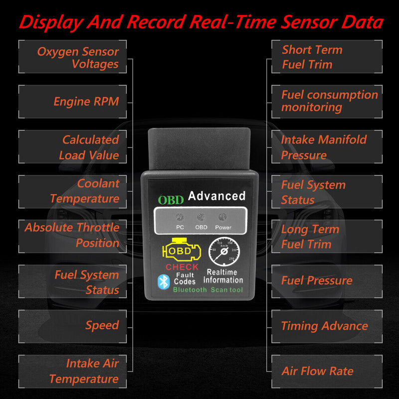 Mini ELM327 Bluetooth Car Scanner Auto Diagnostic Tool Adapter Car Accessories