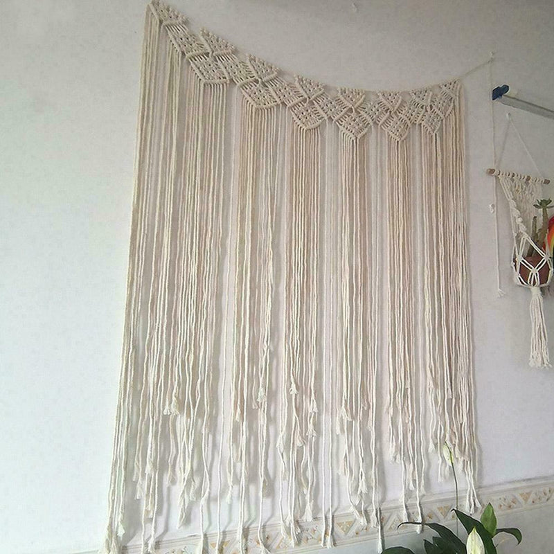 Nordic Hand-woven Tapestry Macrame Curtain Backdrop Hanging Decoration Wall G9U9