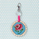 DIY Crafts Wood Wooden Cross Stitch Jewelry Pendant Embroidery Key Ring Making