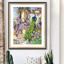 Full Embroidery DIY Canvas Stamped 11CT Cross Stitch Peafowl Flower Kit