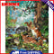 Riverside Deer Fox Partial Oil Paint By Numbers DIY Handpainted on Canvas Arts