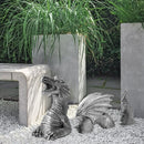 Gothic Dragon Statues Fantasy Animal Dragon Figures Garden Decor (White) Newly