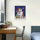 Midnight Snowman Full Cross Stitch 11CT Counted DIY Handmade Needlework Decor