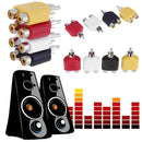 4pcs RCA 7mm AV Audio Video Plug Converters 1 Male to 2 Female Adapters Newly