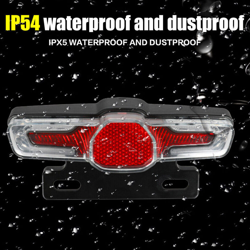 36-60V E-bike Rear Lamp Waterproof LED Safety Warning Taillight with Turn Signal