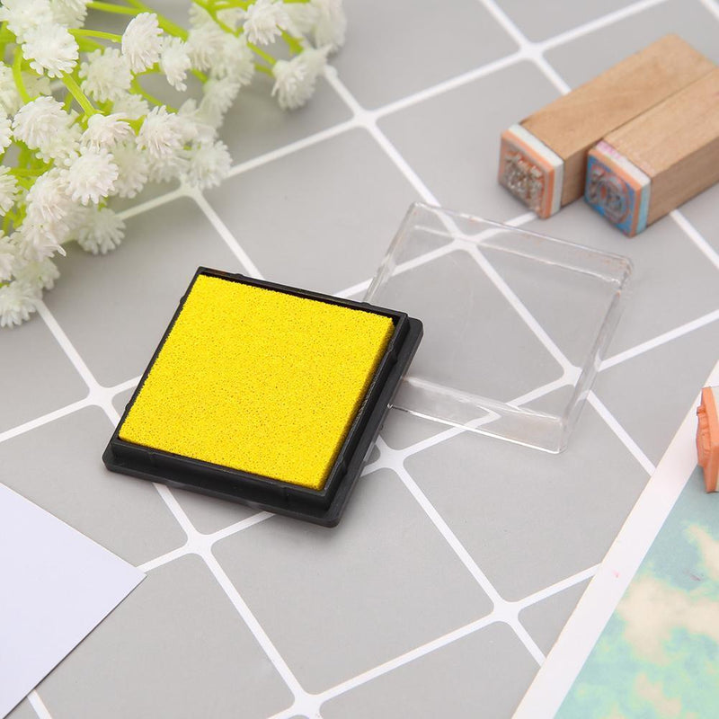 Fingerprint Square Stamp Inkpad for DIY Scrapbook Card Making Craft (Yellow