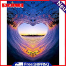 5D DIY Heart Shaped Waves Drawing Full Round Drill Diamond Painting Artwork Kit