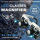 8x15x23x Double Eye Jewelry Watch Repair Tool Magnifier Loupe Glasses &LED Ligh`