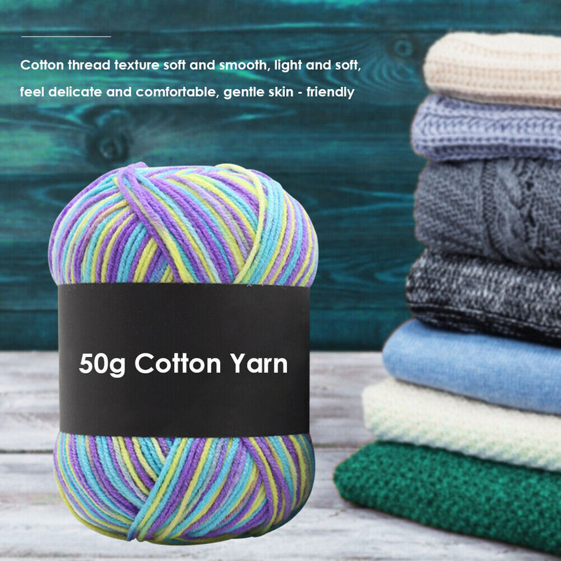 Gradient Color Milk Cotton Yarn Scarf Sweater Crochet Knitting Yarn (M) Newly