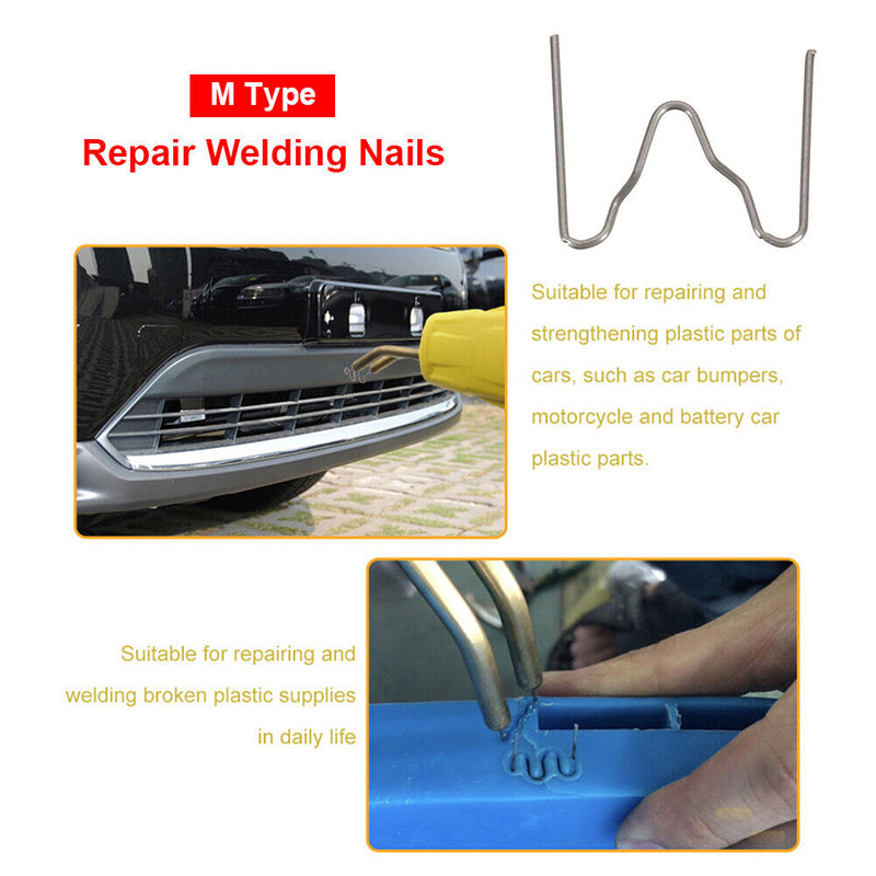 100pcs Soldering Plastic Stapler Bumper Repair Car Tools Hot Welder Staples