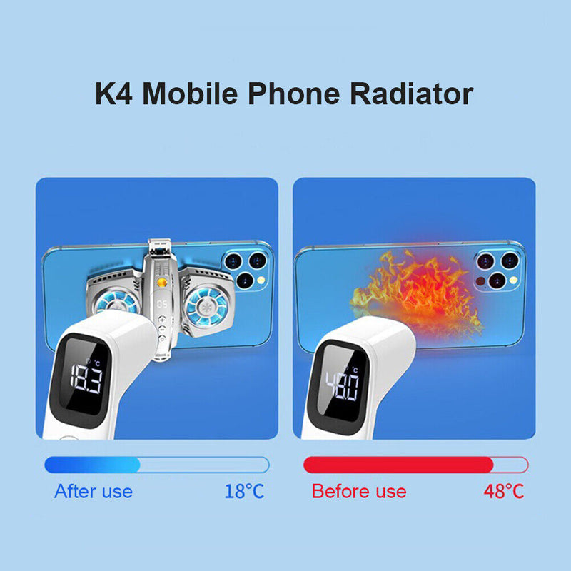 K4 Universal Mobile Phone Game Cooler System Cooling Fan Radiator Cool Heat Sink