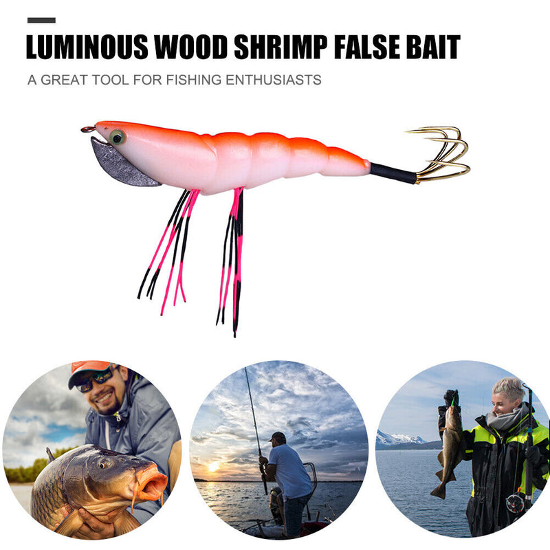 Wood Shrimp Simulation Fishing Lures 12cm 17.2g Artificial Bait Fishing Tackl