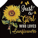 Linen Sunflower Print Women Men Dinner Party Kitchen Cooking Aprons Bibs