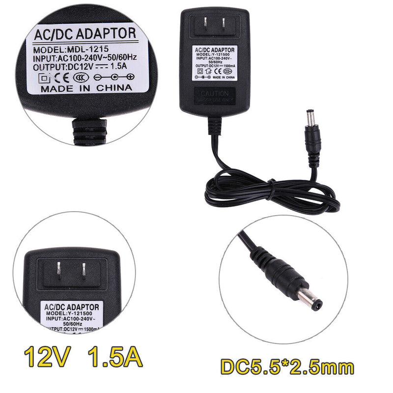 DC12V 1.5A Adapter AC to DC Converter Power Supply Adapter 5.5*2.5 mm