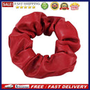 French Women Scrunchie Solid Leather Hair Tie Rope Holder Elastic Hair Rubber