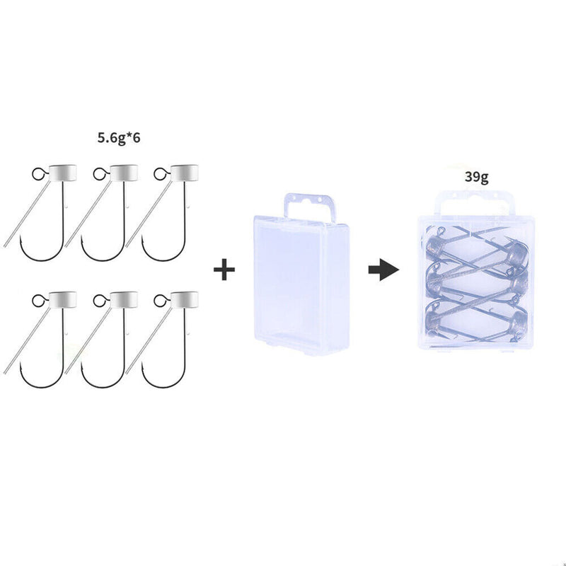 6pcs/lot Mushroom Jig Head Fishing Barbed Hooks Stainless Steel Hook (5.6g)