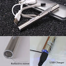 Steel Super Bright USB Rechargeable Pocket Torch Lamp LED Flashlight Penlight