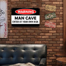 Retro Red Warning Metal Plate Painting for Bar Pub Tin Plaques Wall Sign