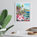 5D DIY Diamond Painting Full Drill Seaside House Embroidery Picture Mosaic Kits