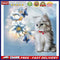 Canvas Paint By Numbers White Cat Oil Hand Painted Drawing Kit Home Decorat