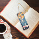 Flamingo Metal Bookmarks Brass Baking Varnish Ginkgo Leaf Pendant Book Marker