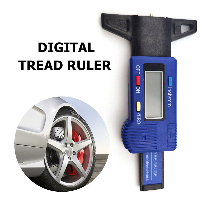 Car Tire Depth Gauge Meter with Tire Pattern Pen Friction Disc Ruler