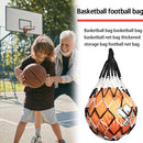 Football Net Bag Nylon Soccer Basketball Volleyball Carry Bag (Black White)