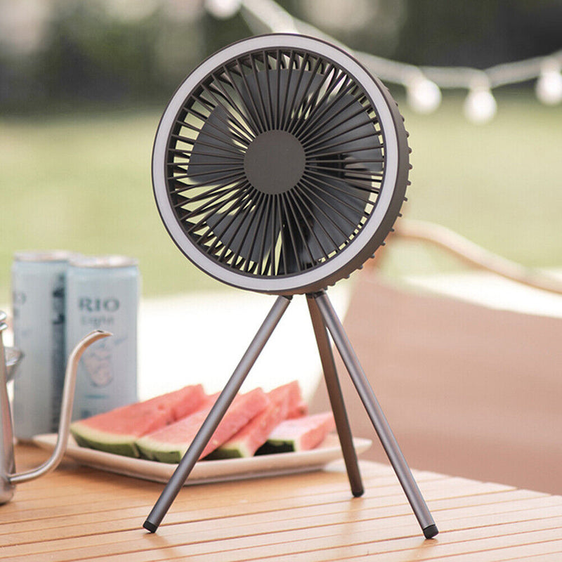 Desk Tripod Stand Air Cooling Fan with Night Light USB Outdoor Ceiling Home