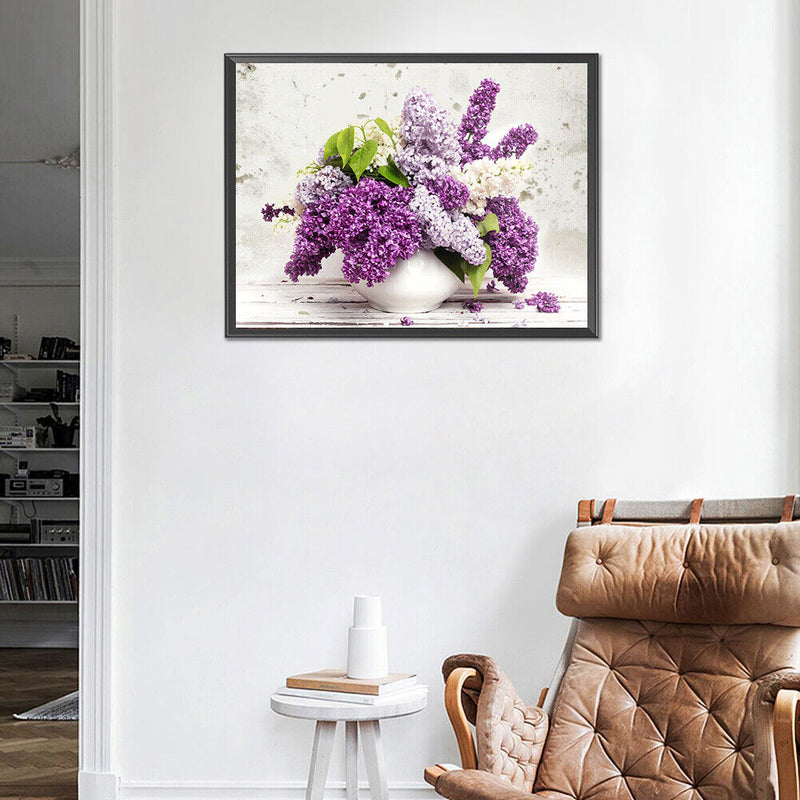 5D Diamond Painting Kit DIY Lavender Partial Round Drill Mosaic Picture Art