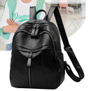 Fashion Women PU Leather Solid Color Knapsack Casual Travel Student Handbags