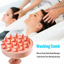 Silicone Scalp Head Body Massager Comb Round Hair Washing Brushes (Pink) Newly