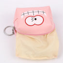 Leather Women Cute Cartoon Emotion Coin Holder Purses Mini Clutch (Pink)