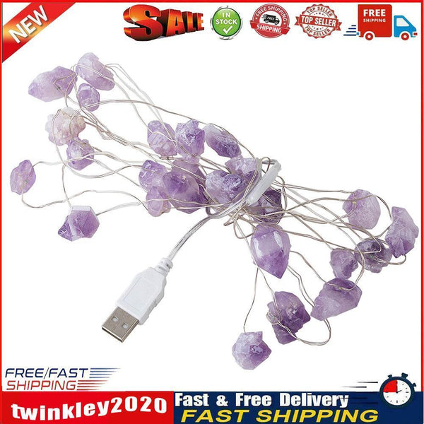 30LED Amethyst String Lights White Light USB for Christmas Decor (ZZ0620) Newly