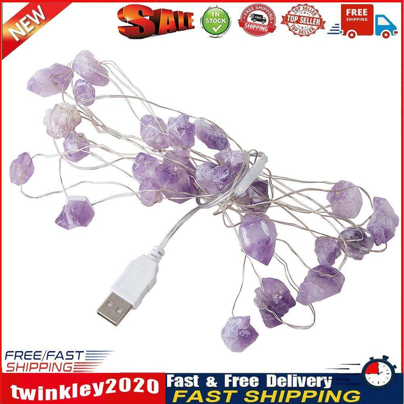 30LED Amethyst String Lights White Light USB for Christmas Decor (ZZ0620) Newly