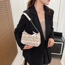 Colorful Prints Clutch Bag Women Jacquard Chain Shoulder Underarm Chain Handbag