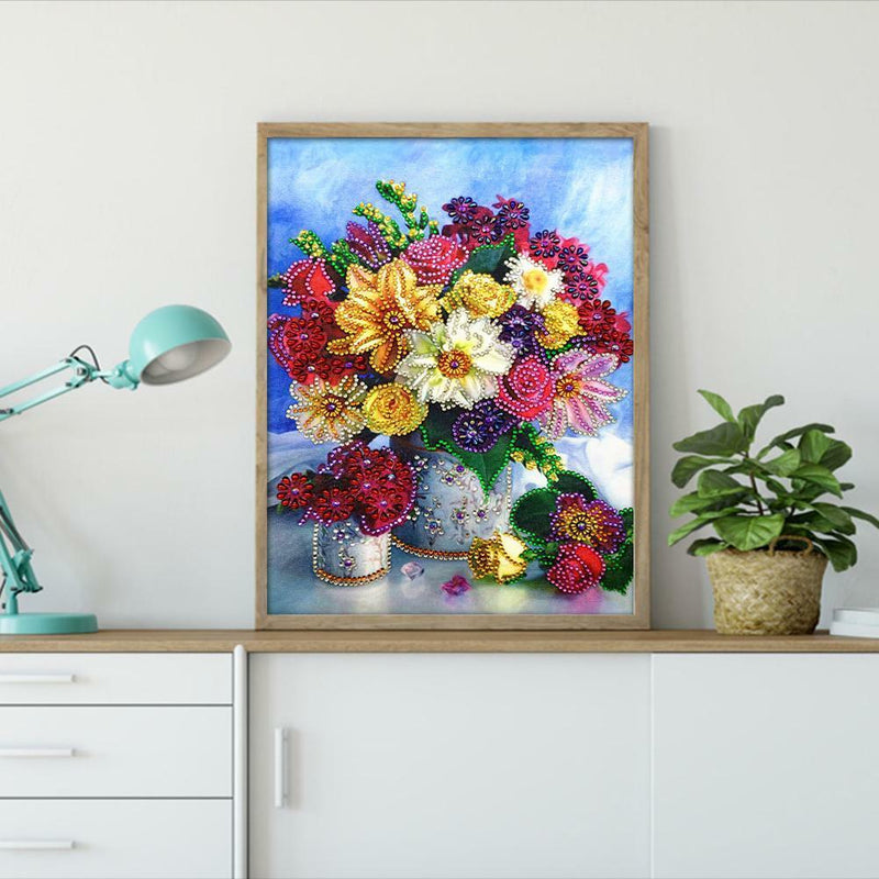 5D DIY Special Shaped Diamond Painting Flower Cross Stitch Mosaic Craft Kit