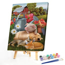 #A Farm Animals Oil Paint By Numbers Kit DIY Acrylic Painting on Canvas Frameles