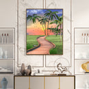 Paint By Numbers DIY Coastal Path Hand Painted Art Canvas Oil Home Wall Decor