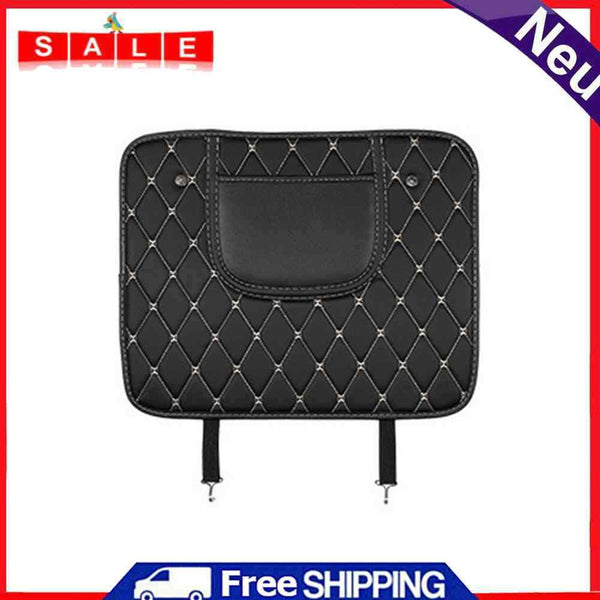 18x14 Inch Leather Car Kick Mat with Phone Storage Pocket Seat Back Protector