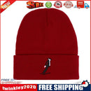 Fashion Unisex Boys Girls Skiing Print Warm Hat Beanie Knitted Cap (Red)