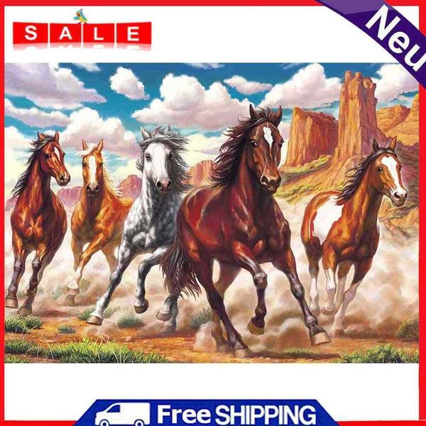 5D DIY Horse Diamond Painting Embroidery Full Round Drill Cross Stitch Mosaic