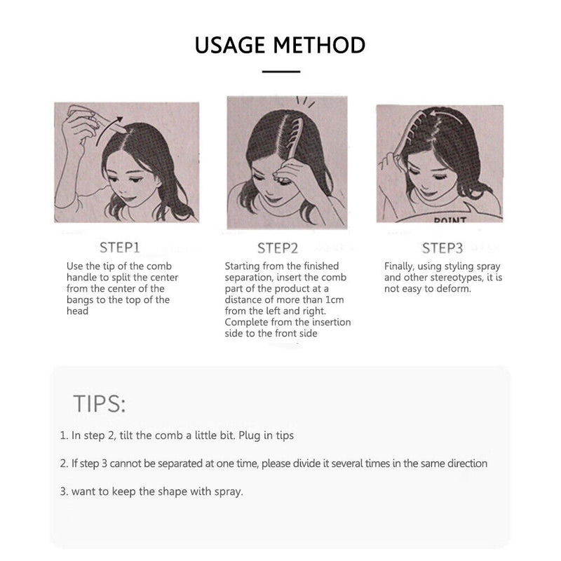 Z Shape Hair Slit Comb Curly Bangs Styling Tool Hair Brush Women Accessorie