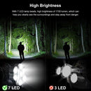 Headlamp Fishing Running Light 7 LED Sensor Headlamp Rechargeable Flashlight