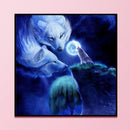 Full Cross Stitch 11CT Cotton DIY Wolf Stamped Needlework Craft Home Decora
