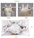 Party Prom Cow Ears Head Band Bow Ribbon Bells HeadBand Horns Headwear